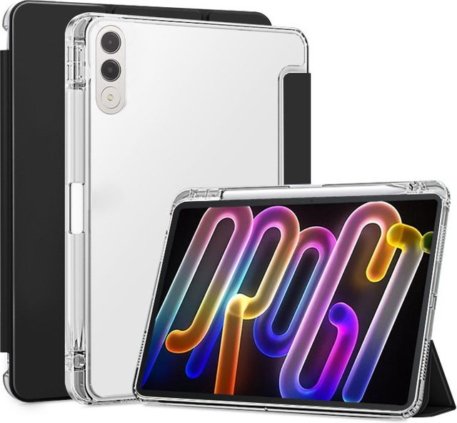 Lenovo Xiaoxin Pad Pro GT Hülle mit Stifthalter und transparenter TPU-Rückseite in Schwarz und Transparent - Bild 1