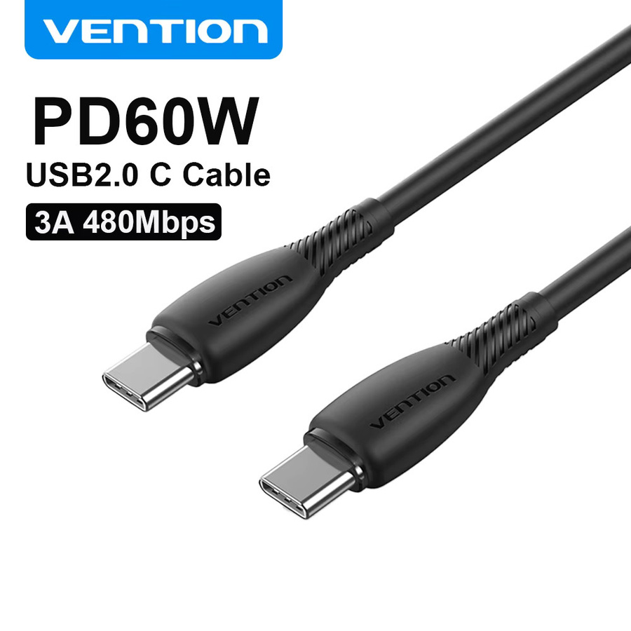 Vention USB Typ-C Kabel Schwarz für Samsung Poco S21 und Xiaomi Redmi Note 8 mit 3A Schnellladung und Datenübertragung - Bild 7