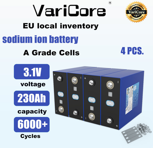 4 Stück VariCore Natrium-Ionen-Batteriezellen 3,1V 230Ah für DIY-Batteriepacks und Solarenergiespeicher - Bild 1