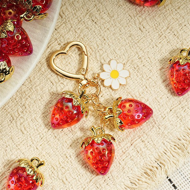 Yogodlns Taschenanhänger Erdbeer, Herz, Blume, Damen - Bild 1