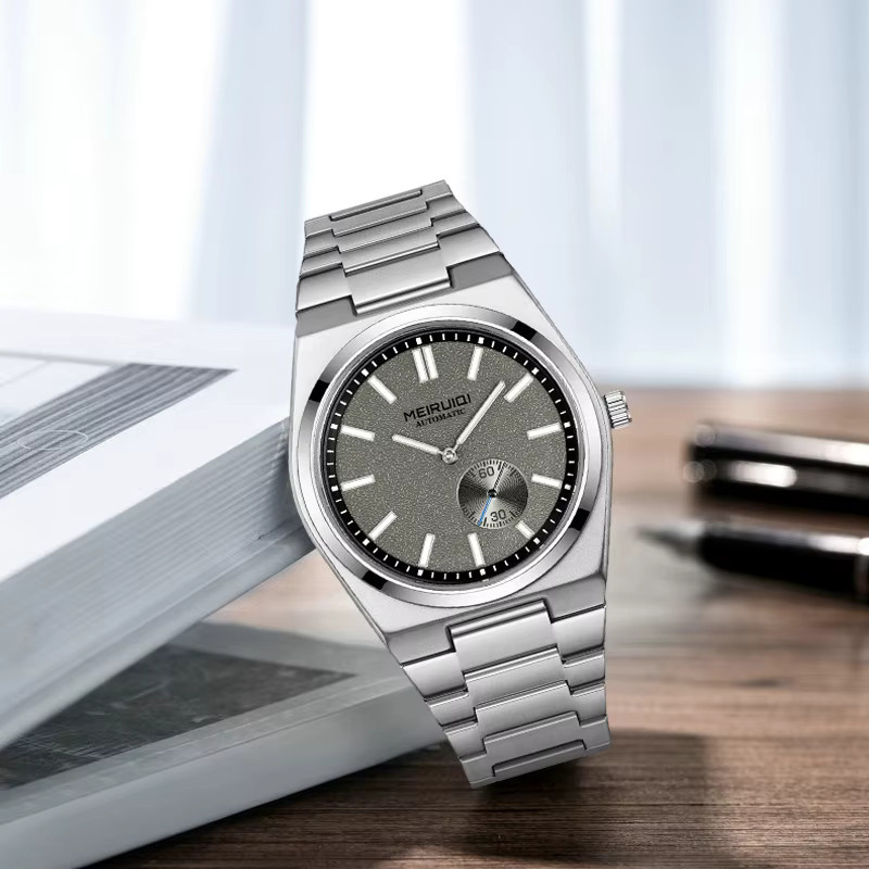 MEIRUIQI Armbanduhr Edelstahl, Automatik, Silber, Herren - Bild 3