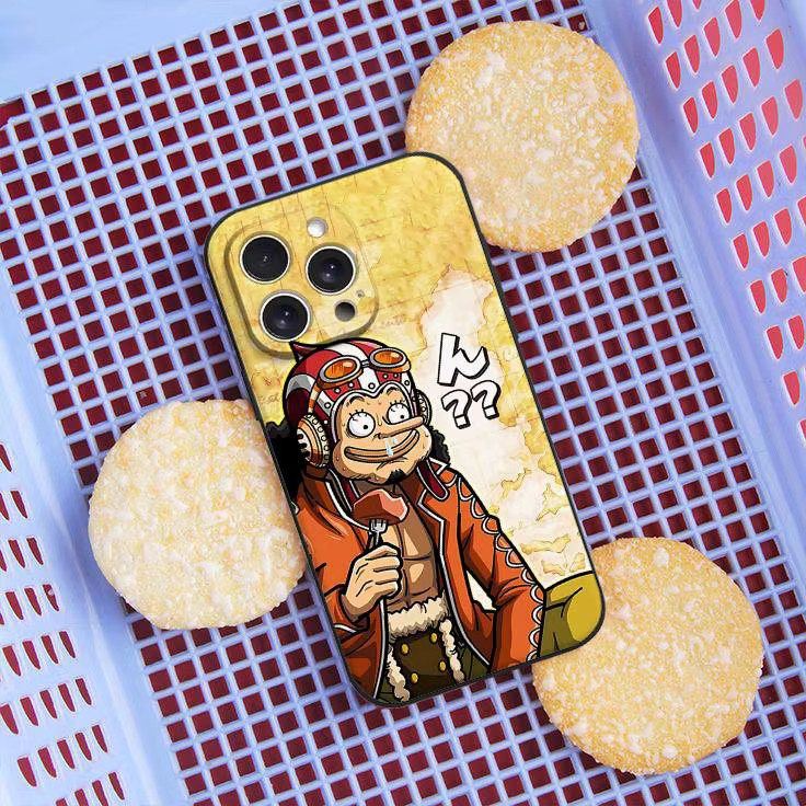 ONE PIECE Usopp Handyhülle aus Silikon für iPhone 17 16 15 14 13 12 11 Pro Max Mini X Xs XR in Schwarz - Bild 5