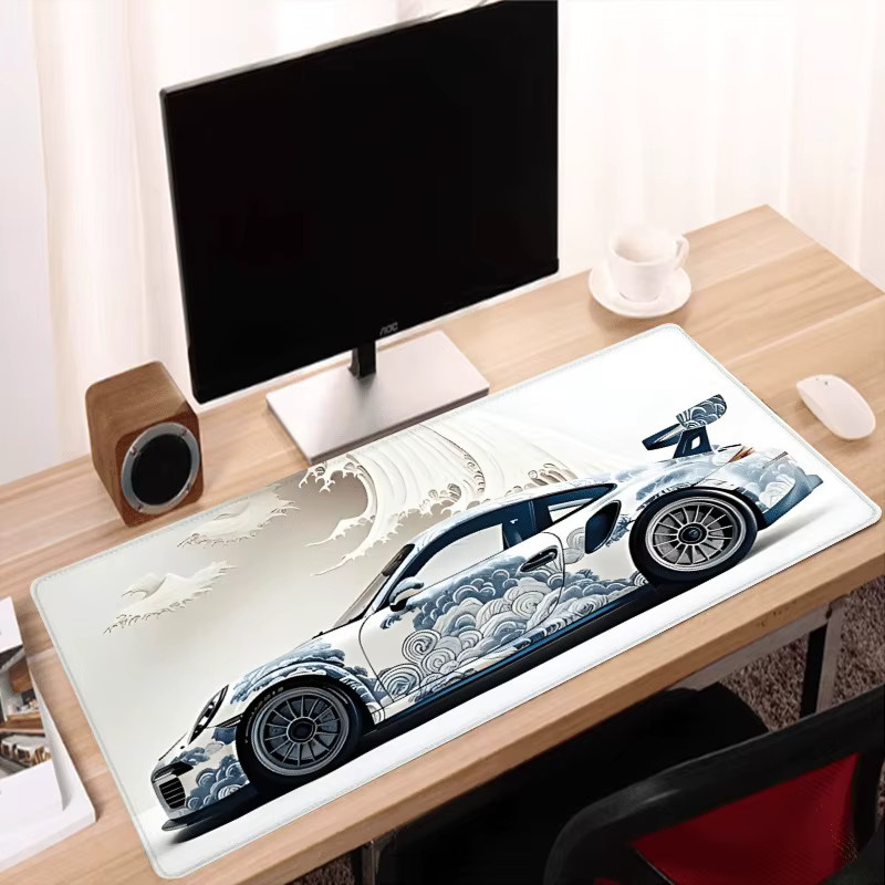 Ocean Wave Racing Gaming Mauspad in Multicolour, großes Schreibtischpad mit rutschfester Gummibasis, Breite: 90 cm, Tiefe: 40 cm - Bild 5