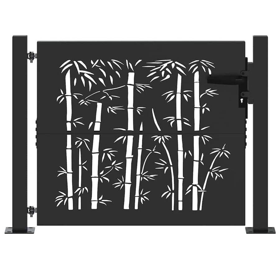 vidaXL Gartentor aus pulverbeschichtetem Stahl in Schwarz, B/H: 100 x 100 cm - Bild 2