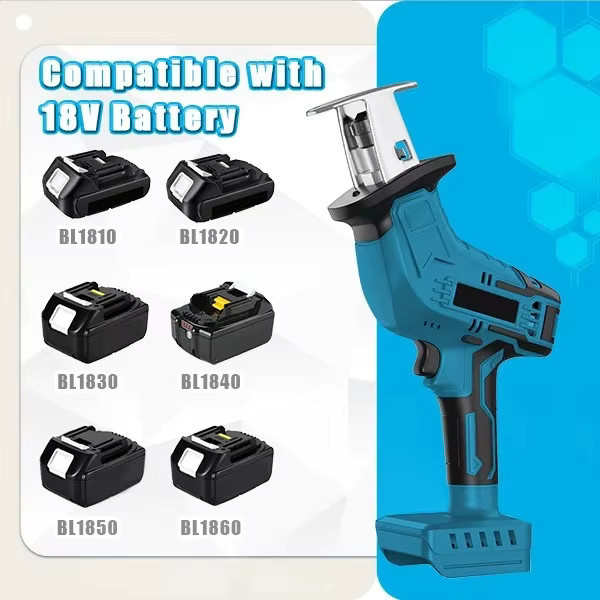 Kabellose Säbelsäge für Makita 18V LXT Akku inklusive 4 Sägeblättern für Holz, Metall und PVC in Blau - Bild 5