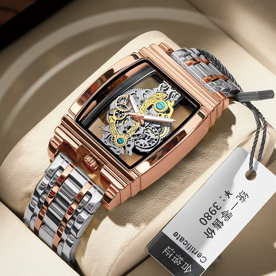 BINBOND Armbanduhr Quarz, Edelstahl, Leder, Silber, Herren - Bild 1