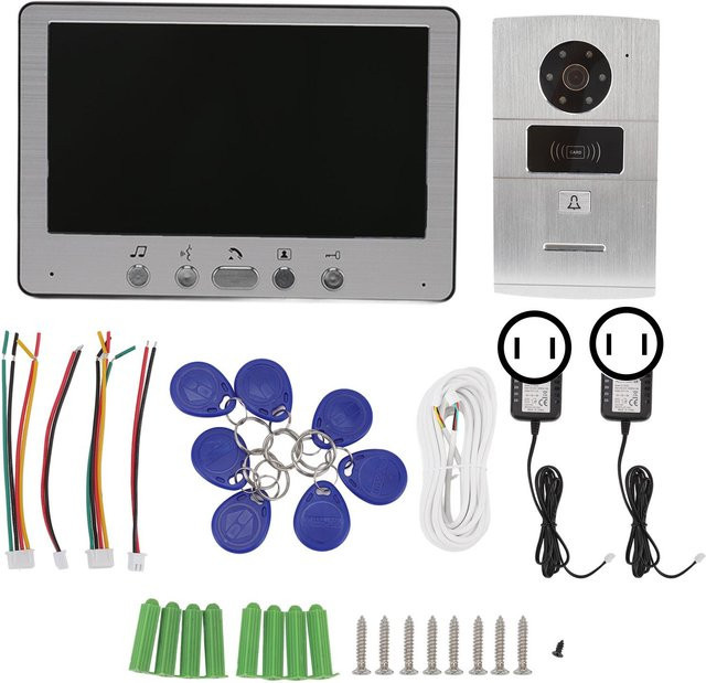 Meterk Smartes Video-Türsprechanlagen-System Drahtlose Video-Intercom Türklingel in Silber - Bild 1