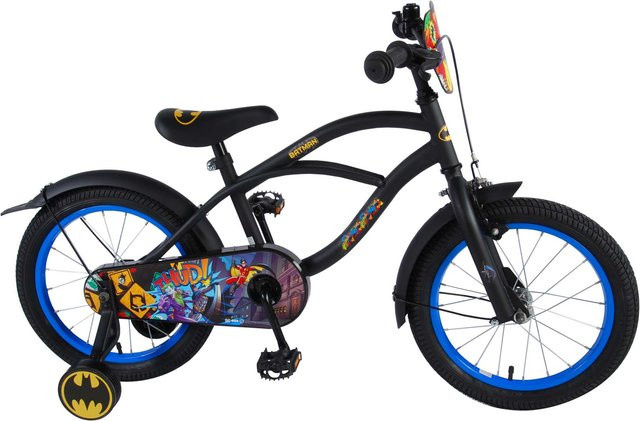 TPFSports DC Batman Kinderfahrrad, 16 Zoll, Schwarz, Rücktritt, Handbremse - Bild 1