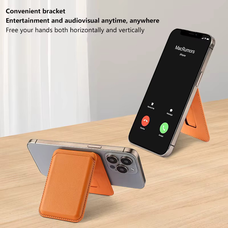 JINHF Magnetische Leder-Geldbörse mit integriertem Ständer und Kartenhalter für MagSafe kompatible iPhone 15 14 13 Pro Max Modelle - Bild 2