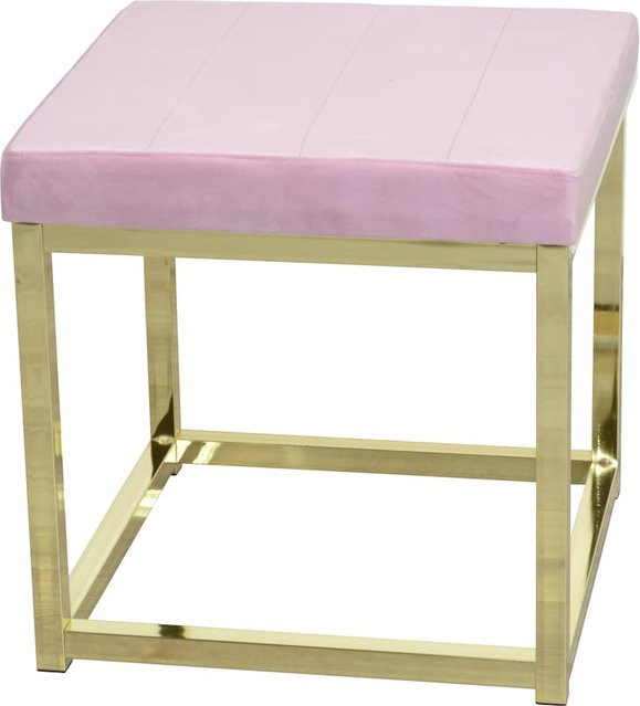 Sitzhocker Luisa von Möbel direkt online mit Samt-Stoffbezug und Metallgestell, B/T/H: 45 x 45 x 45 cm - Bild 1