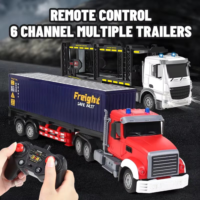 CONUSEA RC Truck Doppeldecker-Containeranhänger, Transportfahrzeug-Modell, 1:24, mit Musik - Bild 3