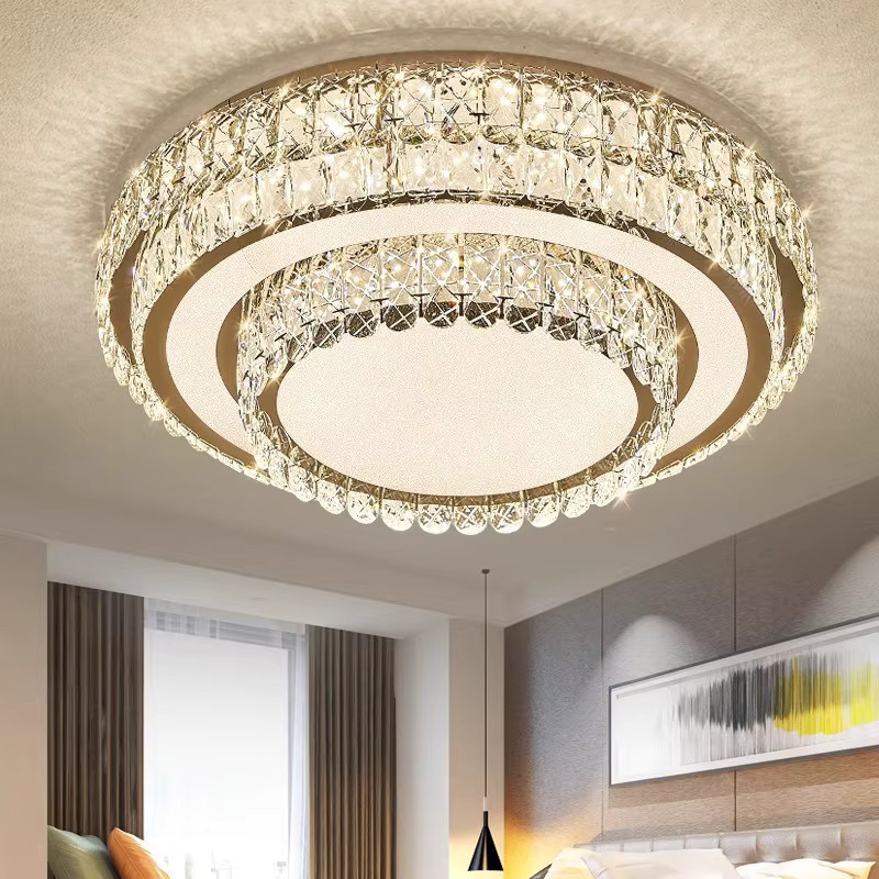 JIANKEXING Kristall LED Deckenleuchte in Transparent mit warmweißem Licht, minimalistisches Design für Wohnzimmer und Schlafzimmer - Bild 2