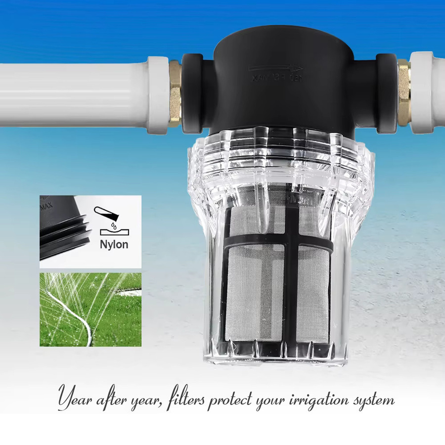 MUCIAKIE Gartenschlauch Filter aus Messing mit 10-100 Mesh Sieb für landwirtschaftliche Bewässerung und Rohr-Vorfilter in Silber - Bild 5