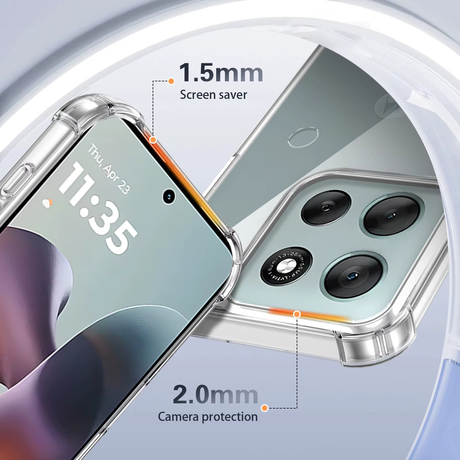 Stoßfeste Silikon Schutzhülle für Motorola Moto G56 5G XT2529 in Transparent Matte mit Air Kissen - Bild 3