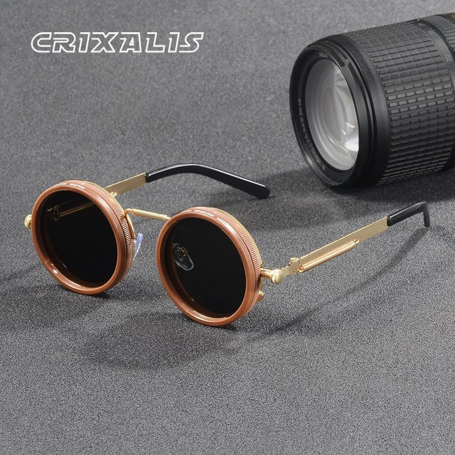 CRIXALIS Sonnenbrille, Herren, rund, Metall, schwarz, polarisiert - Bild 1