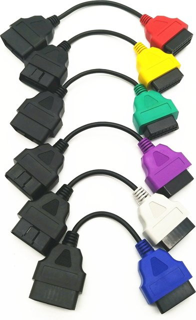 6er Set OBD2 Diagnosekabel für FIAT und LANCIA in 6 Farben für ECU Scan und Multiecuscan - Bild 1