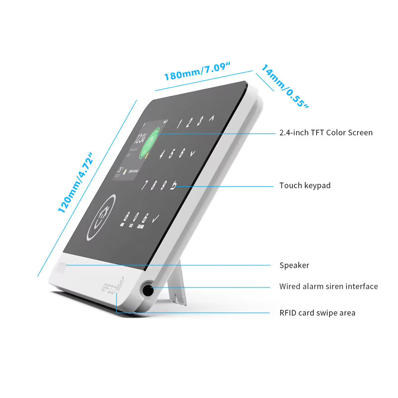 eMastiff WLAN-GSM-Alarmsystem zur App-Steuerung via Tuya, drahtloses Einbruchschutzsystem mit 433MHz Sirene und PIR-Bewegungsmelder, Farbe: Weiß - Bild 5