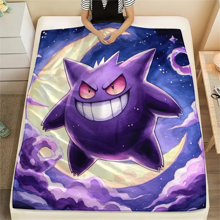 HAPPYDAYSET Flanelldecke mit Gengar Muster in Lila, B/H: 80 x 120 cm - Bild 3