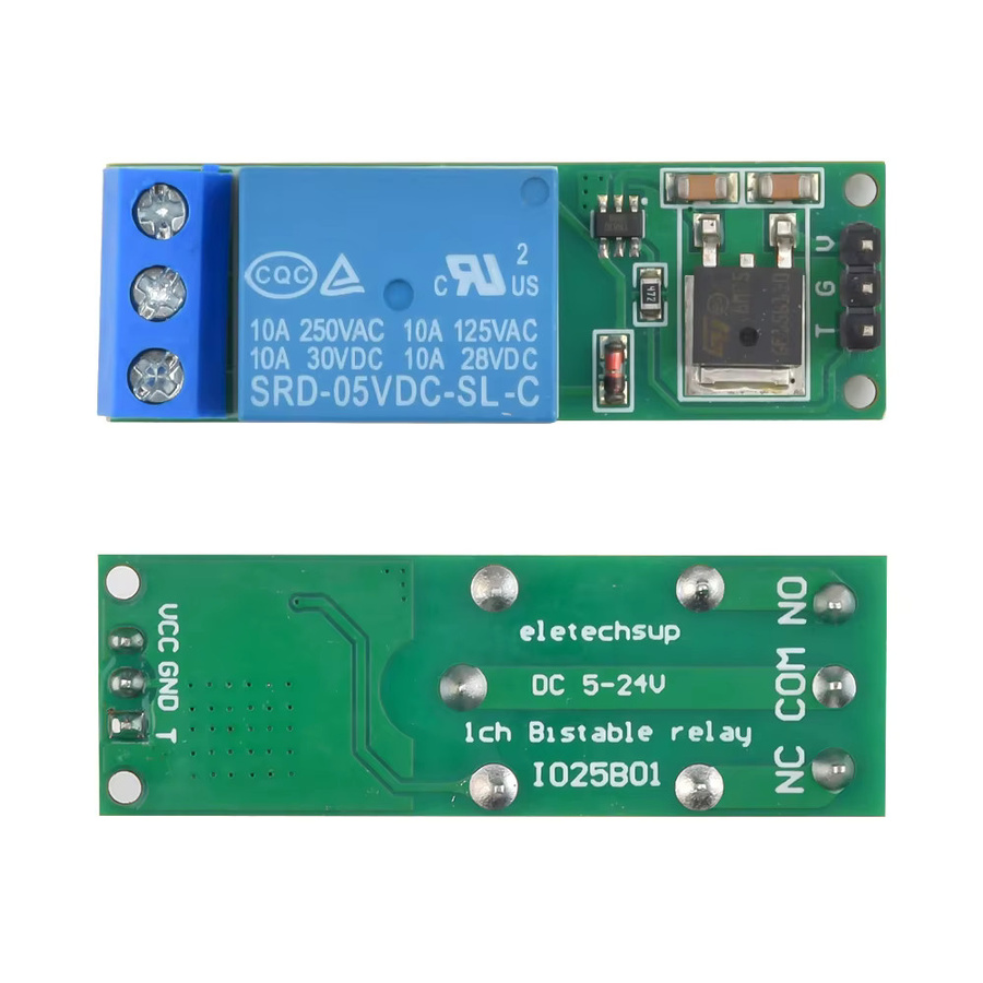 Aideepen IO25B01 1-Kanal Selbsthaltendes Relaismodul mit Niederimpuls-Auslöser in Blau für Smart Home und MCU Entwicklungsboards (DC 6-24V) - Bild 2