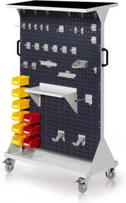 Kappes RasterMobil Rollbarer Rollcontainer Gr. 4 in Grau RAL 7035/7016 mit 4 Lochplatten und 4 Schlitzplatten, abschließbar, Höhe: 162 cm, Breite: 100 cm, Tiefe: 50 cm - Bild 1