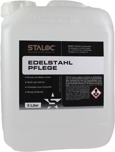 Staloc Edelstahlpflege Set mit Edelstahlreiniger und Edelstahlschutz, transparent, 250 ml und 189 ml - Bild 1