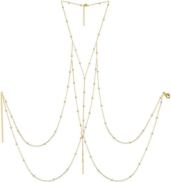 Minamama Körperkette Edelstahl, Gold, Damen - Bild 1