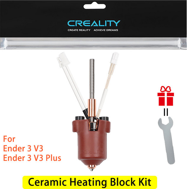Creality Offizielles Keramik-Heizblock-Set mit Einhorn-Schnellwechseldüse 0,4 mm für Ender 3 V3 und Ender 3 V3 Plus 3D-Drucker Hotend - Bild 1
