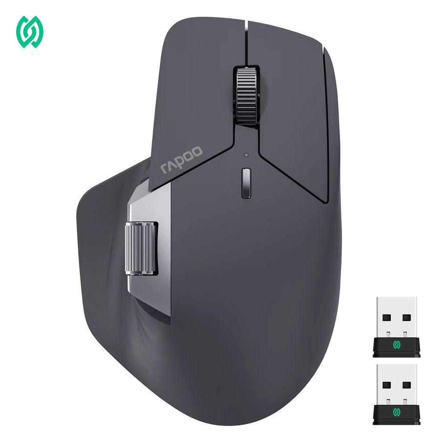 Rapoo MT760PRO Kabellose Maus in Schwarz mit NearLink und Bluetooth 5.0, 12000 DPI, 2K Polling Rate, Ergonomisches Design für Arbeit und Gaming mit leisen Klicks - Bild 5