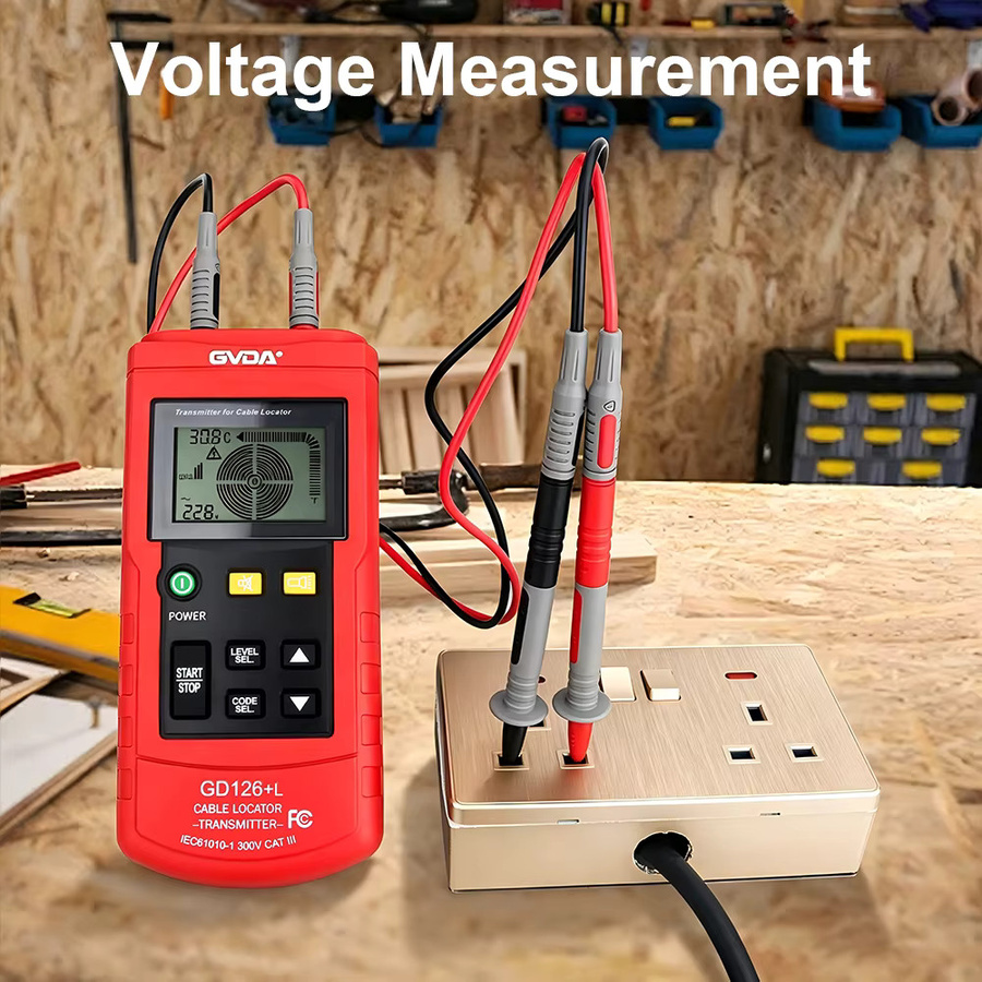 GVDA MS6818 Metallrohr-Ortungsgerät Rot – Professioneller Kabeltester für AC/DC 30-400V zur Leitungsortung und Suche von Untergrund-Netzwerk-Schutzschaltern - Bild 3
