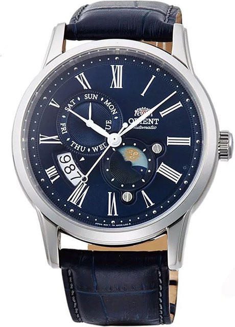 Orient Armbanduhr Automatik, Edelstahl, Blau, Leder, 43 mm, Herren - Bild 1