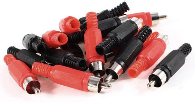 20 Stück BAJEAL RCA-Stecker Audio-Video-Adapter Schwarz-Rot zum Löten für Stereo-Audiokabel - Bild 1