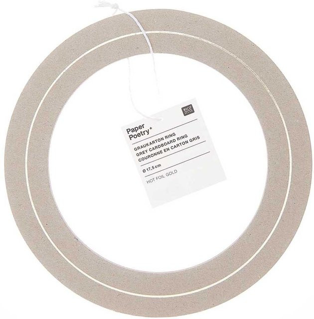 Rico Design Paper Poetry Graukarton mit Ring in Grau, Durchmesser: 17,5 cm - Bild 1