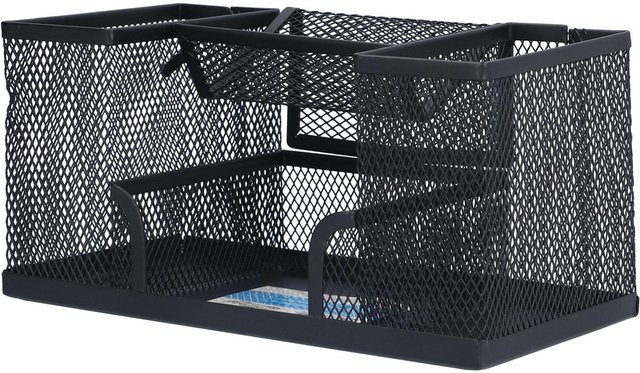 GoolRC Stifthalter aus Metall in Schwarz als rechteckiger Bleistiftbehälter und Schreibtisch-Aufbewahrungsbox - Bild 1