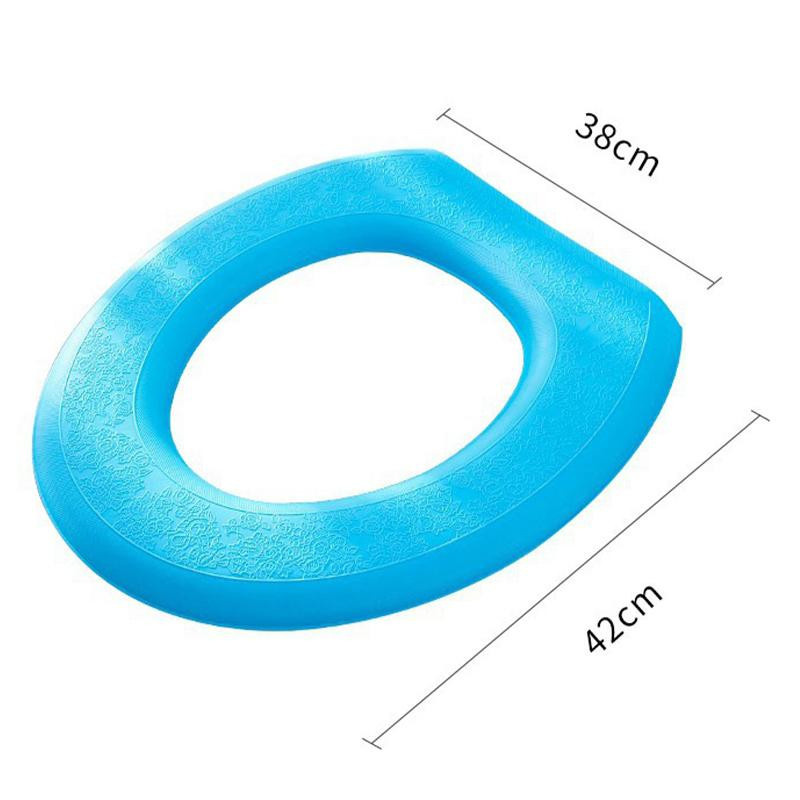 Wasserdichte und waschbare Toilettensitzauflage in O-Form von Yiran Furniture, Farbe Blau, Material EVA - Bild 3