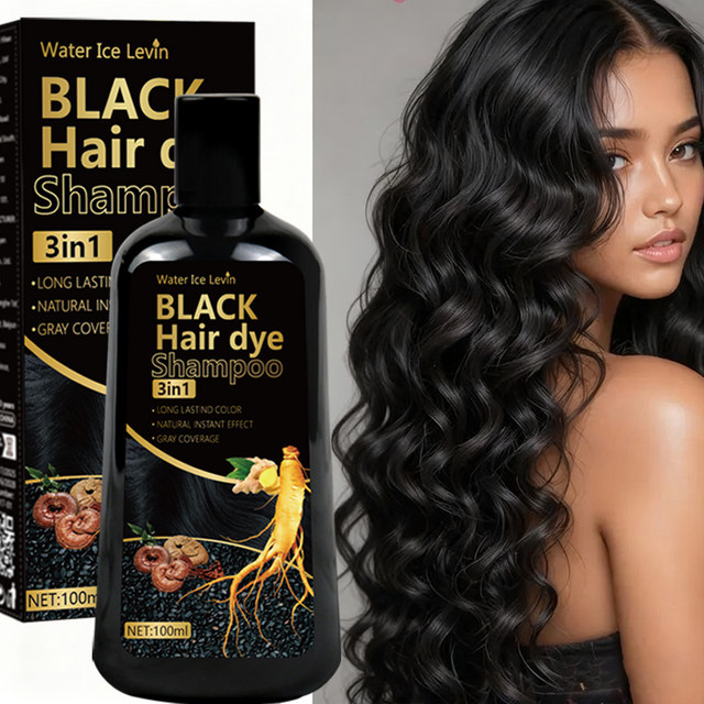 Water Ice Levin Haarfärbeshampoo 3in1, Schwarz, mit Ingwer und Biotin - Bild 1
