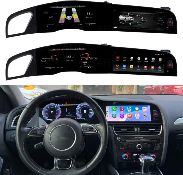 YANFU Autoradio Multimedia-Player mit CarPlay, Android Auto und GPS für Audi A4 A5 S4 S5 B8 (2010-2016), Schwarz - Bild 1