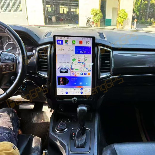 PENGGPS Android 14 Multimedia Player mit Qualcomm CarPlay und GPS Navigation für Ford Everest 2016-2020, 14,5 Zoll, Schwarz - Bild 1