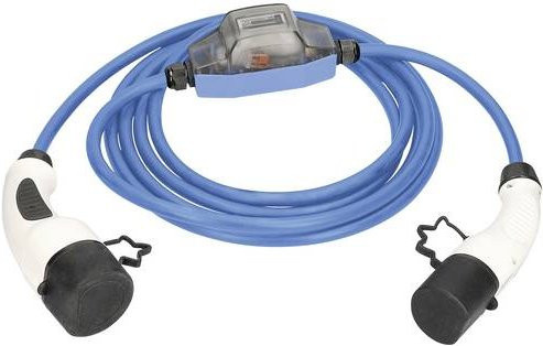 AS Schwabe eMobility Ladekabel Typ 2 mit Stromzähler, Blau, Länge: 5 m - Bild 1