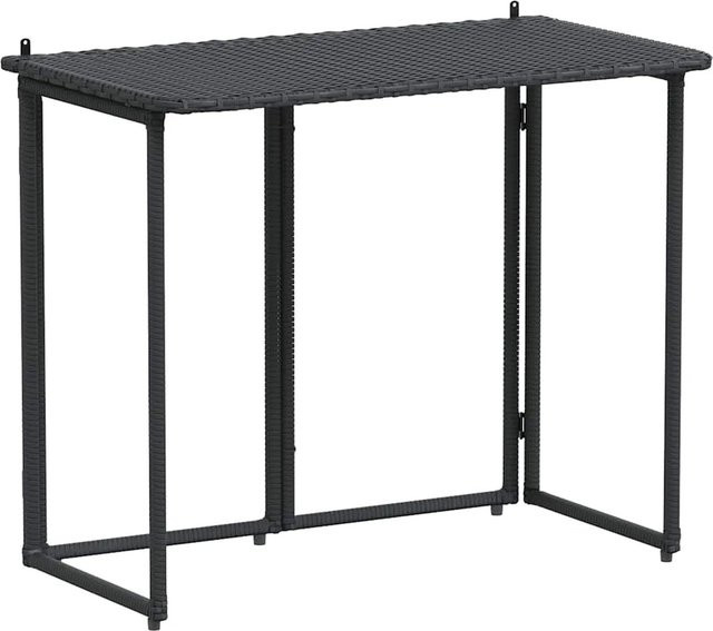 vidaXL Gartentisch aus Polyrattan klappbar Schwarz B/T/H: 90 x 51 x 75 cm - Bild 1