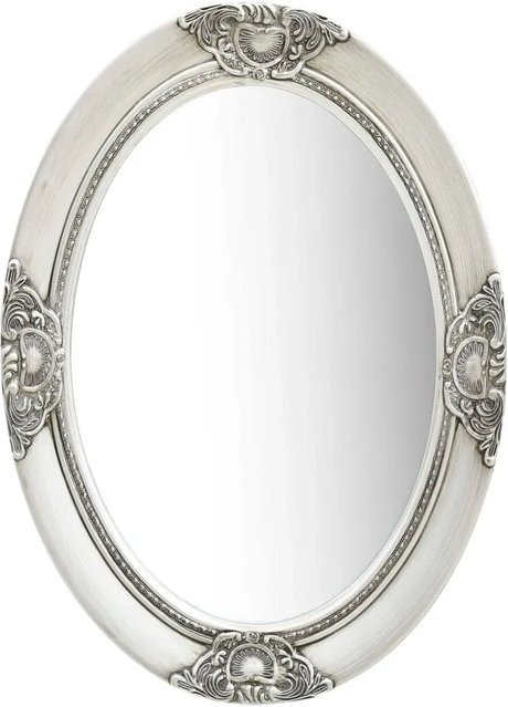 vidaXL Wandspiegel im Barock-Stil in Silber mit Barockmuster, B: 50 cm, H: 70 cm - Bild 1