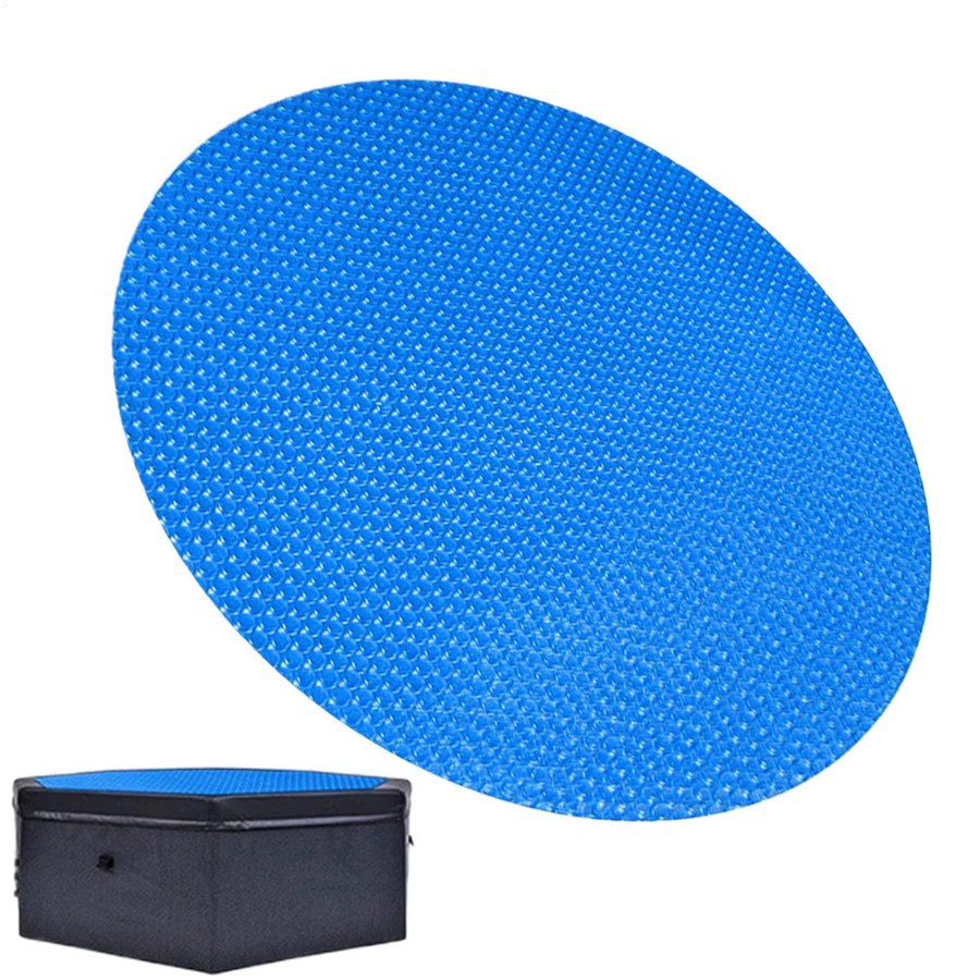 Blaues PE-Folien-Rundpoolabdeckung Set mit Solar- und Thermedecke zur Boden- und Untergrund-Isolierung - Bild 3