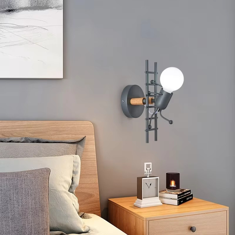 Homocean Moderne Wandleuchte für Kinderzimmer aus Metall mit kreativem Design und E27 Fassung - Bild 1