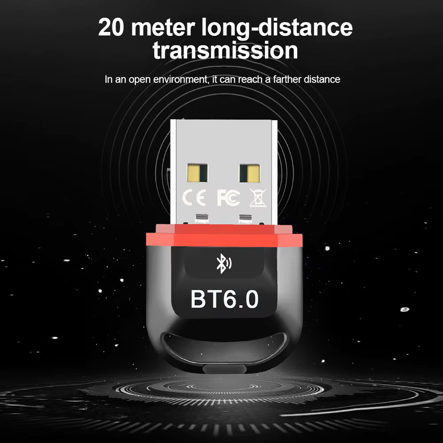 kebidumei Bluetooth 6.0 Adapter 2-in-1 USB-Dongle als kabelloser Audio-Sender und Empfänger in Schwarz für Kopfhörer und Lautsprecher, kompatibel mit Windows 8.1/10/11, treiberfrei - Bild 5