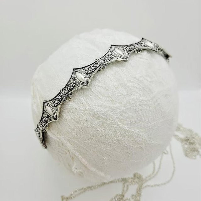 Bepan Kopfschmuck Kronen, Metall, weiß, Damen - Bild 1