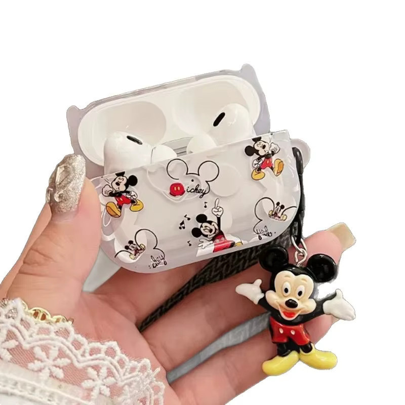 Beast Kingdom Mickey Mouse Schutzhülle für AirPods Pro mit Schlüsselanhänger, transparent - Bild 4