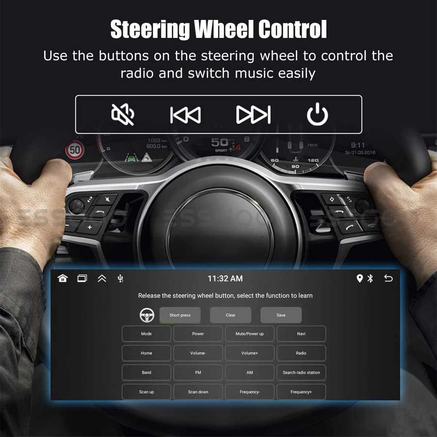 ESSGOO 1 DIN Autoradio mit 6,86 Zoll Touchscreen, Wireless CarPlay, Android, Bluetooth, GPS und USB Typ C in Schwarz - Bild 3