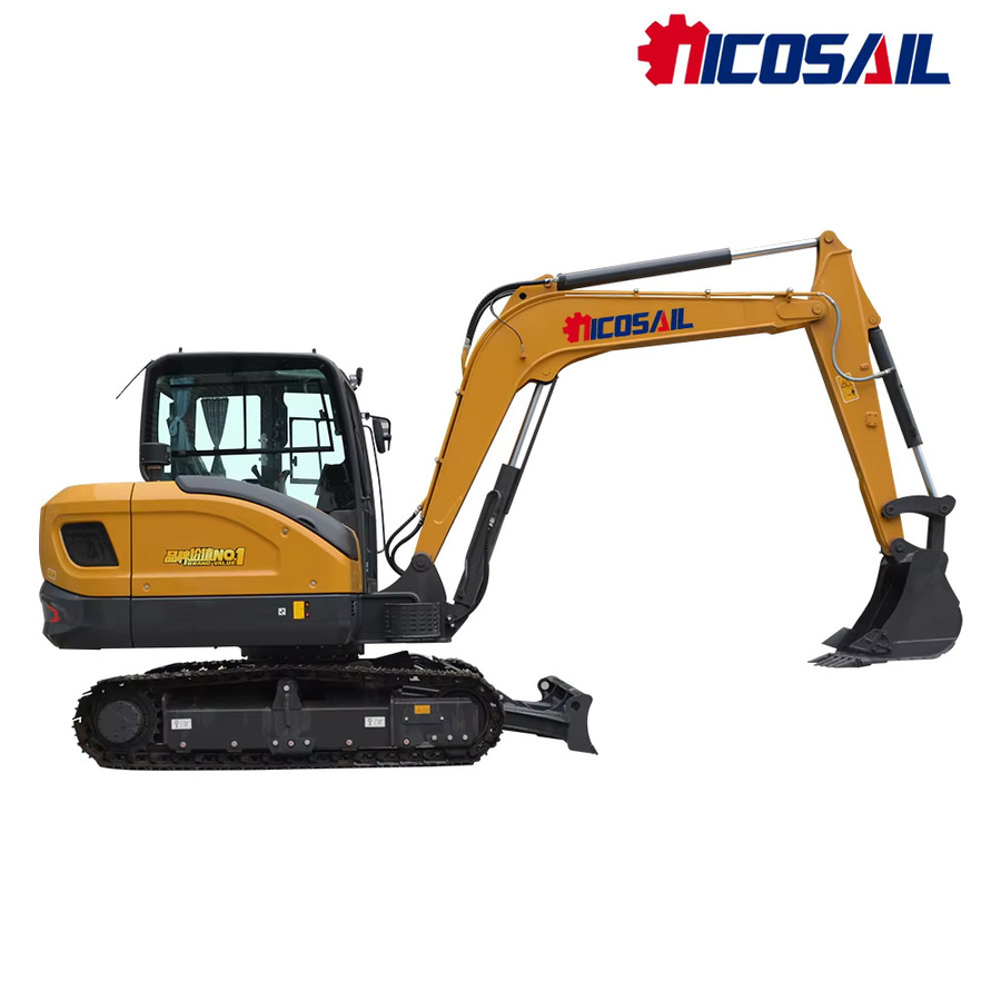 Hydraulischer Mini-Raupenbagger nicosail in Gelb mit CE und EPA für Baustellen - Bild 3