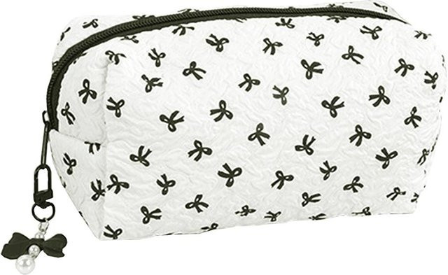 Ruidi bb Federmäppchen mit Krawattenmuster und Schmetterlings-Design in Weiß, Breite: 18,0 cm - Bild 1