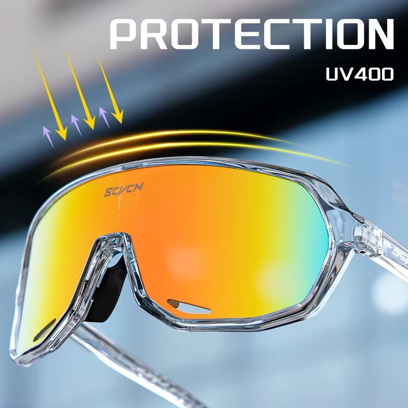 SCVCN Sportsonnenbrille, Unisex, Vollrand, Kunststoff, Winddicht, UV400 - Bild 4