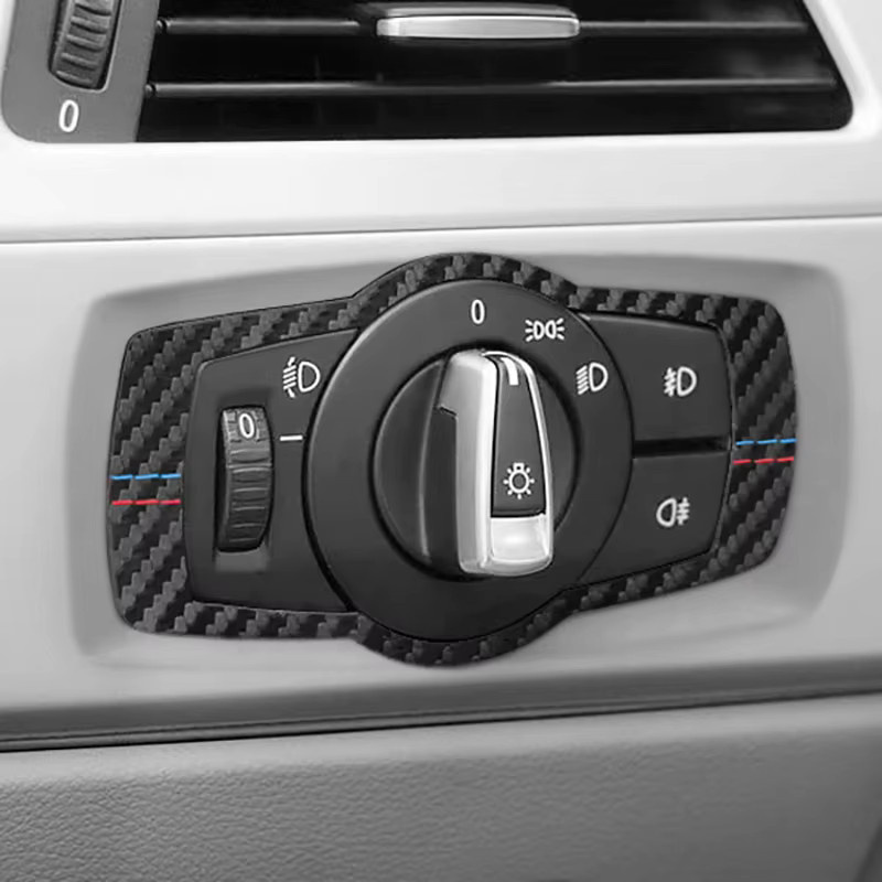 BetterHumz Alcantara Zieraufkleber für BMW E90 E92 E93 Serie 3 Mittelkonsole und Scheinwerfer-Schalterknopf in Schwarz - Bild 2